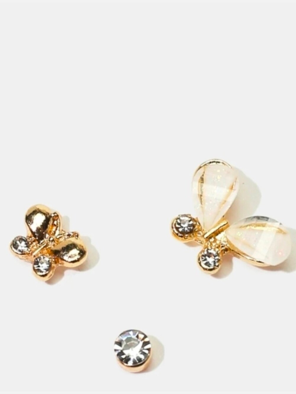 3 Pairs Elegant Gold Tone Butterfly Earrings BNIB